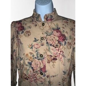 Vintage Chaps Denim Floral Jacket - Size M